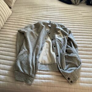 Diamond Gray Varsity Jacket with White Letter